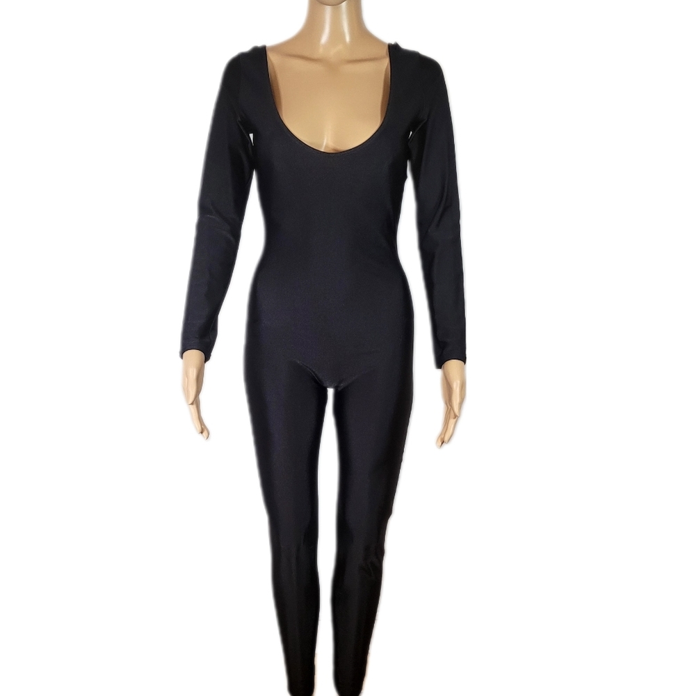 Vintage Spandex Mondor shiny Long Sleeve Jumpsuit, Size L